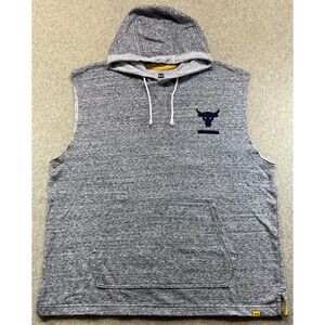 Under Armour Mens Pullover Hoodie Gray Project Rock Pockets Sleeveless XL